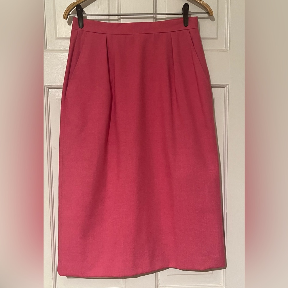 Vibrant Pink Midi A-line Skirt for Cocktail Events